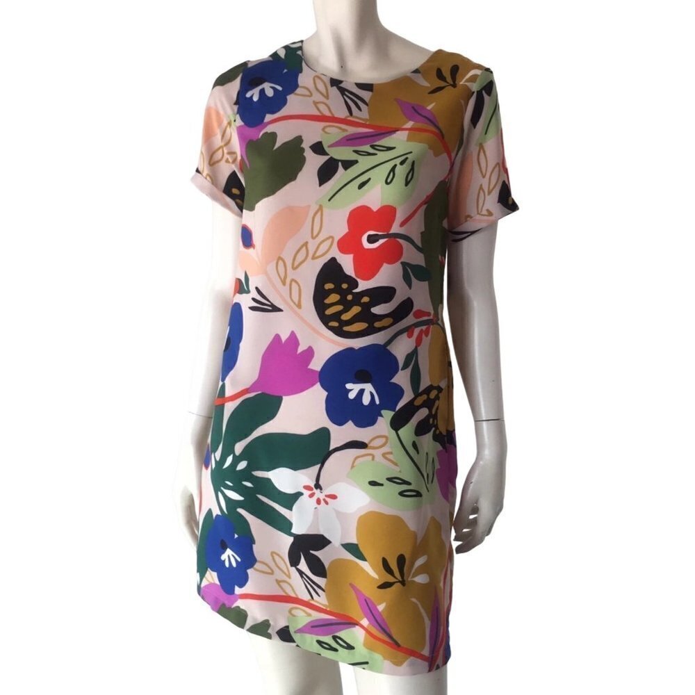 NWT Molly Bracken Dress Lili Sidonio Tropical Palette Floral Mini Vacation S
